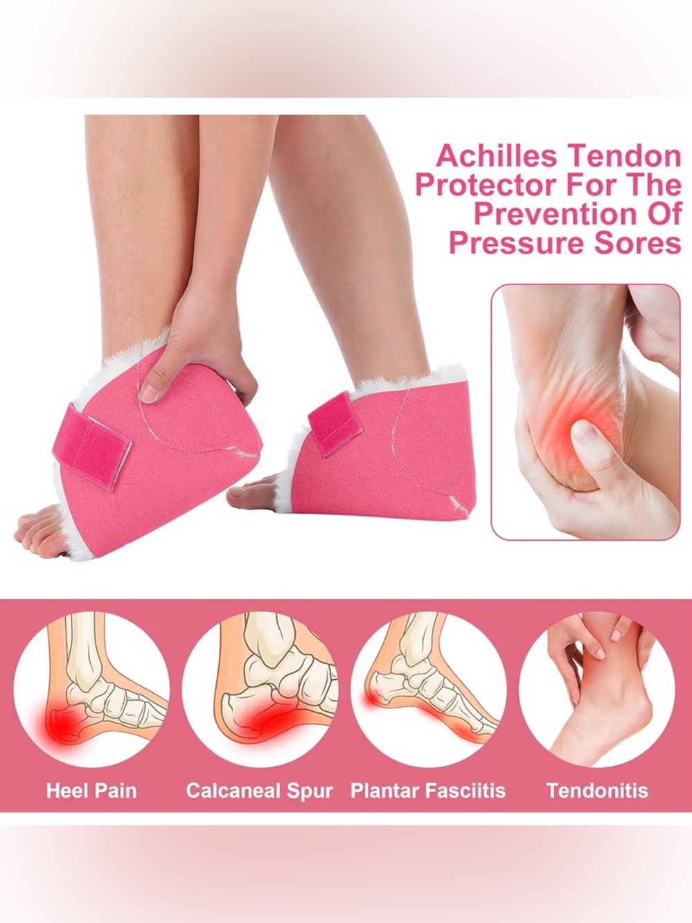 Achilles Tendon Heel Protector - Pink